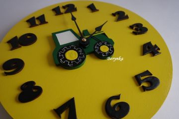 Hodiny s traktorem - kulaté/čtvercové
