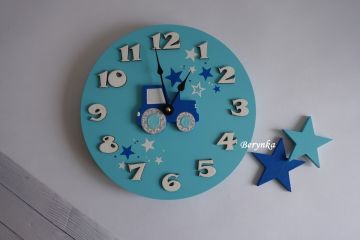 Hodiny s traktorem - kulaté/čtvercové