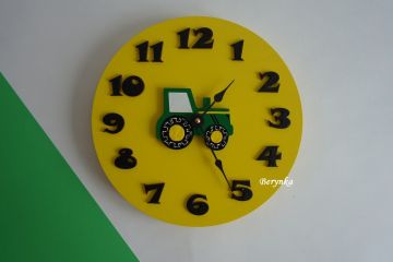 Hodiny s traktorem - kulaté/čtvercové