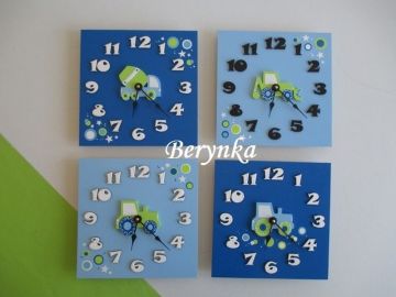 Hodiny s traktorem - kulaté/čtvercové