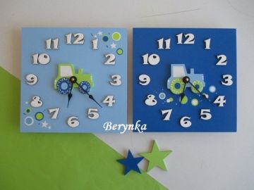 Hodiny s traktorem - kulaté/čtvercové