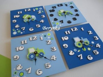 Hodiny s traktorem - kulaté/čtvercové