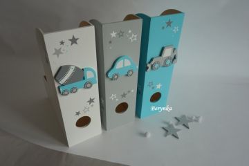 Dřevěný šanon s dopravními prostředky