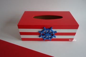 Krabička na kapesníky s kormidlem