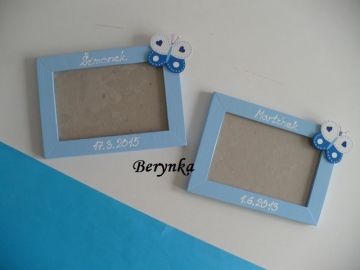 Dřevěný fotorámeček s motýlkem