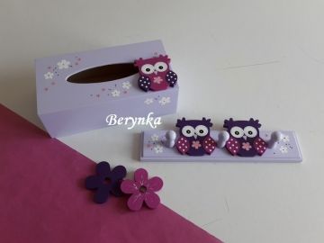 Dětský věšák se sovičkami