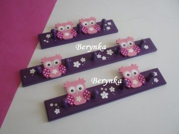 Dětský věšák se sovičkami