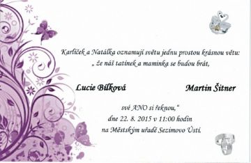 Svatební bedýnka s ornamenty - podle oznámení