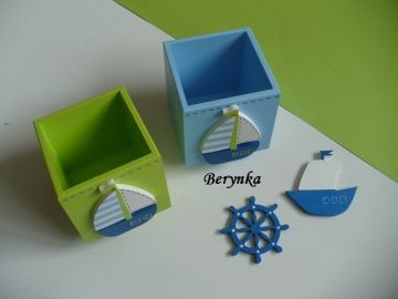 Dřevěné dekorace - s lodičkami