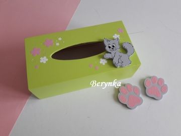 Krabička na kapesníky s kočičkou