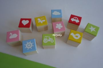 Dřevěné kostičky s obrázky