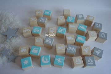 Dřevěné kostičky s obrázky
