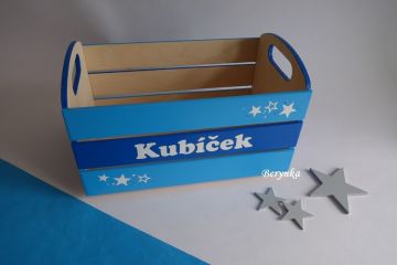 Dřevěná bedýnka se jménem - různé barvy