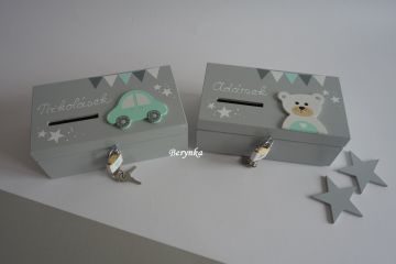 Pokladnička s medvídkem v nordic stylu