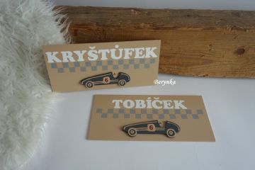 Cedulka se jménem - s formulí