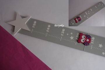 Dřevěné dekorace - malinové s tmavě fialovou a šedou