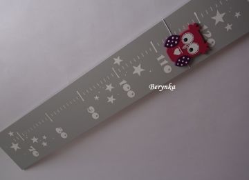 Dřevěné dekorace - malinové s tmavě fialovou a šedou