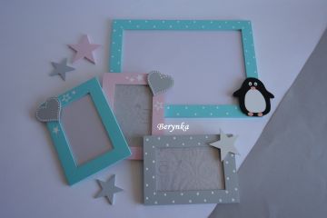 Tyrkysové s pudrově růžovou s tučňákem