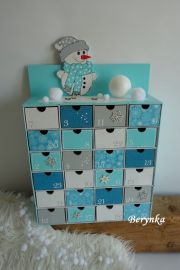 Adventní kalendář *tyrkysový* se sněhulákem - různá provedení
