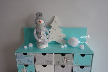Adventní kalendář *tyrkysový* se sněhulákem - různá provedení