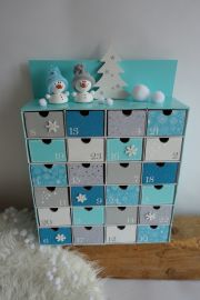 Adventní kalendář *tyrkysový* se sněhulákem - různá provedení