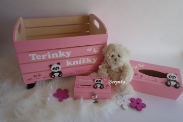 Dekorace růžové s pandou