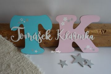 Dřevěná písmena se jménem