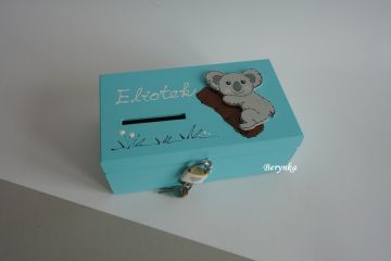 Dřevěná pokladnička s koalou
