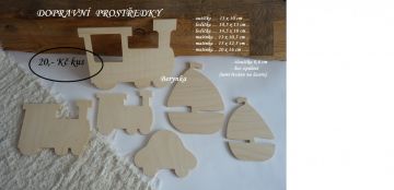 Dřevěné výřezy - dopravní prostředky