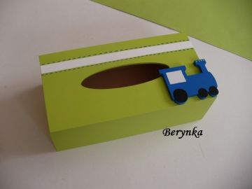 Krabička na kapesníky s mašinkou