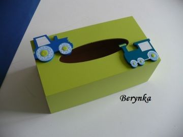 Krabička na kapesníky s mašinkou