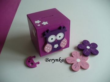 Dřevěné dekorace - fialová, fuchsiová