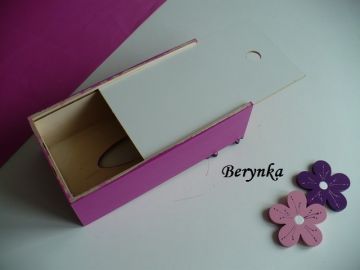 Dřevěné dekorace - fialová, fuchsiová