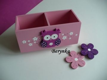 Dřevěné dekorace - fialová, fuchsiová