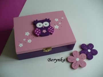 Dřevěné dekorace - fialová, fuchsiová