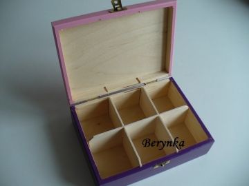 Dřevěné dekorace - fialová, fuchsiová