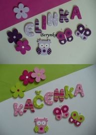 Dřevěné dekorace - fialová