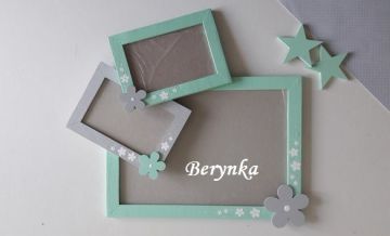 Dřevěný fotorámeček s kytičkou