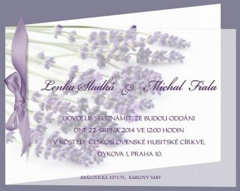 Svatební bedýnka se srdíčky a levandulí