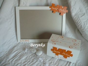 Svatební fotorámeček s puzzle