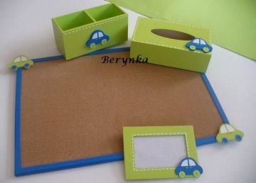 Dřevěné dekorace - modro-zelené