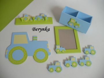 Dřevěné dekorace - modro-zelené