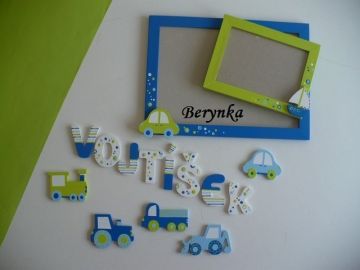 Dřevěné dekorace - modro-zelené