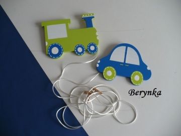 Dřevěné dekorace - modro-zelené