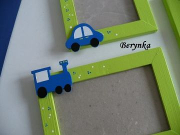 Dřevěné dekorace - modro-zelené