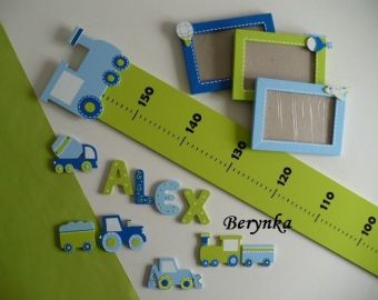 Dřevěné dekorace - modro-zelené