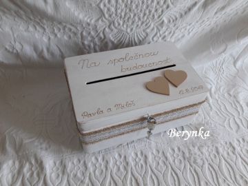 Svatební bedýnka v patině - s jutou a krajkou