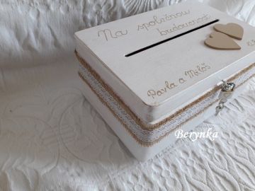 Svatební bedýnka v patině - s jutou a krajkou