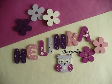 Dřevěné dekorace - světlá fialová