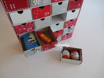 Adventní kalendář pro děti v tyrkysovo-šedé se sněhulákem